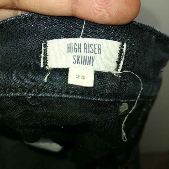 Madewell Dark Wash High Riser Distressed Jeans - Picture 9 of 10